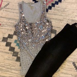 Sequin gray tank